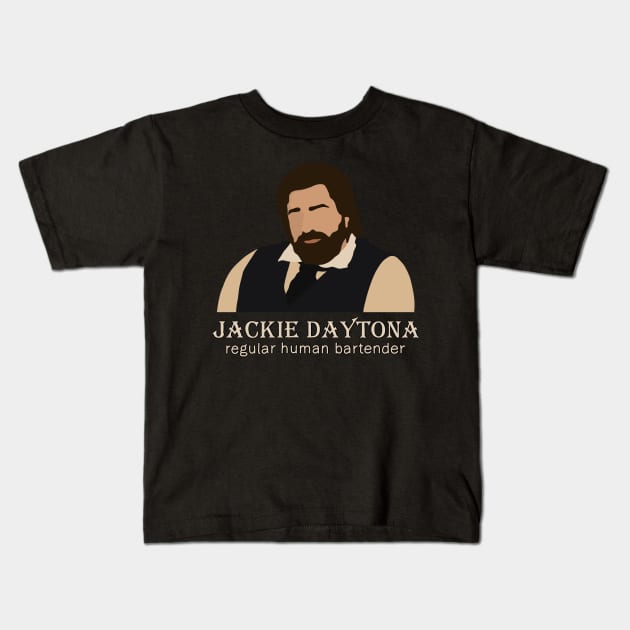 Jackie Daytona - Regular Human Bartender Kids T-Shirt by valentinahramov